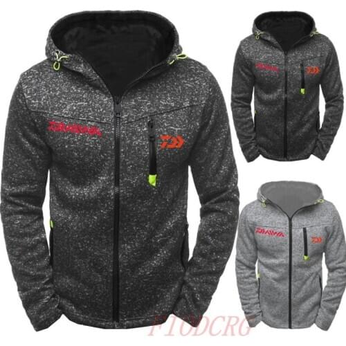 Fishing Hoodies Daiwa Sweatshirt Men Breathable Fishing Shirt Long Sleeve Fishing Clothing Zipper Autumn Winter Casual Outdoor