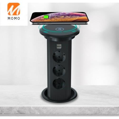 Power outlet extension wireless charger motorized pop up kitchen worktop socket smart socket tuya power strip