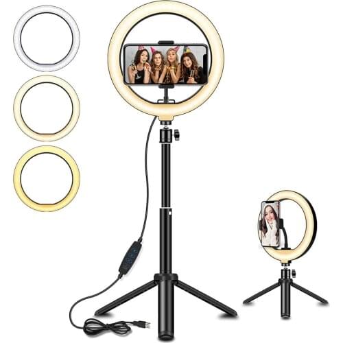 10inch LED Make-Up Ring Lamp With Tripod For Phone Photo Studio Video Lighting Selfie LED Table Lamp Ring Light For Photography