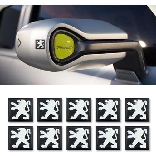 10pcs 15mm Car Key Sticker Random Stickers Logo Decals for Peugeots 107 108 206 207 308 307 508 2008 3008 Style Car Styling