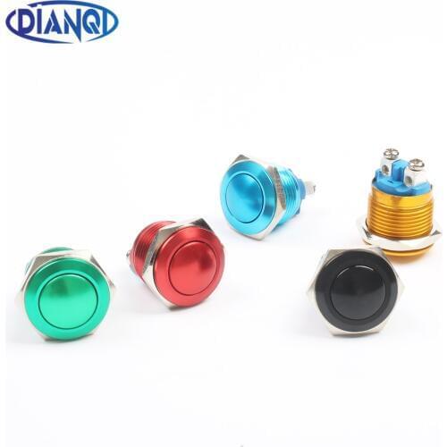 16mm momentary Push Button Switch ball shaped 1NO domed waterproof Alumina black press start button self-reset 16QYQX.F.L