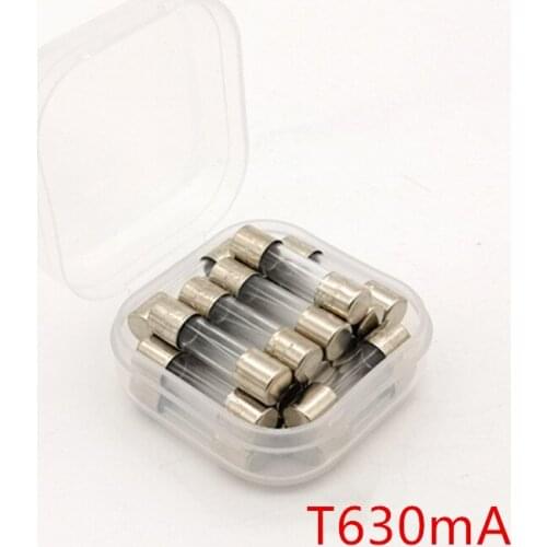 20 pcs/lot) T630mA 250V 5 x 20mm Slow Blow Glass Tube Fuse, UL VDE RoHS Approved, 630mA,0.63A,0.63Amp