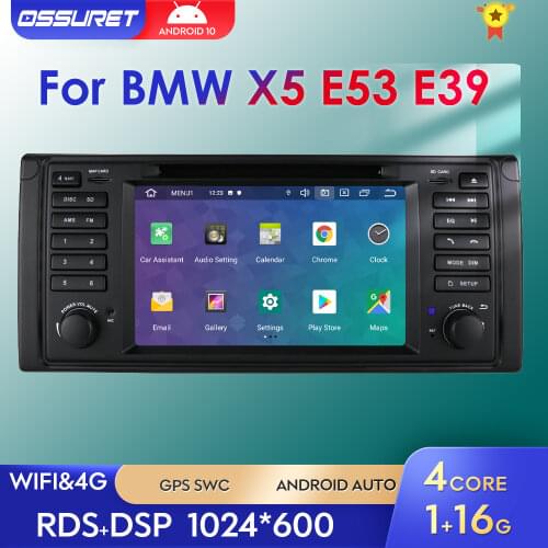 7 inch Android 10 2 din Car Multimedia Radio Stereo DVD GPS navigation audio for BMW E39 E53 X5 support WIFI Bluetooth 1GB 16GB