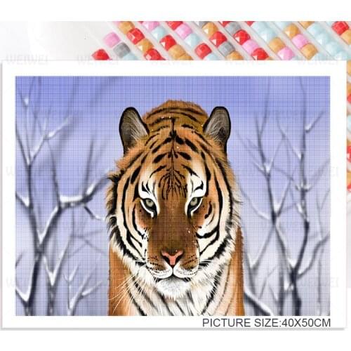 Wild Animal 5D DIY Full Square Round Diamond Painting Home Decoration Handmade Gift Tiger Wolf Mosaic Patch Diamond Embroidery