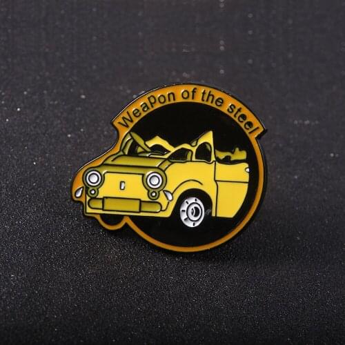 Anime Chainsaw Man Brooch Letter Weapon of the Steel Car Badge Brooches for Women Men Bag Clothes Hat Jewelry Gifts