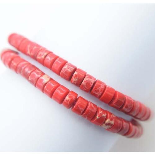Red jasper roundel 6*4mm bracelet 7.5inch FPPJ wholesale beads nature gemstone