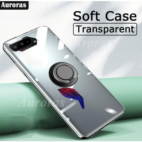 Auroras For ASUS Rog 5 Pro Case Full Protection Shockproof Soft Silicone Matte Cover For Rog Phone 5 Ultimate Ring Holder