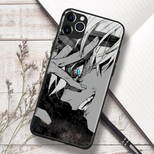 Satoru Gojo Jujutsu Kaisen Anime Soft TPU Glass Phone Case for IPhone SE 6s 7 8 Plus X Xr Xs 11 12 Mini Pro Max Samsung