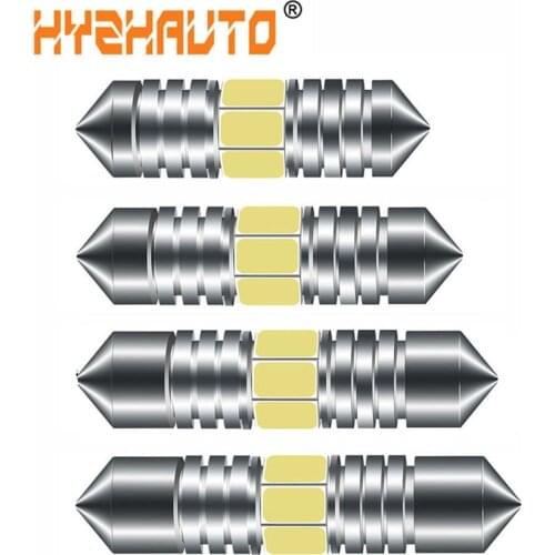 HYZHAUTO 4Pcs C5W C10W Festoon LED 31mm 36mm 39mm 41mm Bulbs Replace For Car Interior Dome Reading Light White Auto Lamp 12V