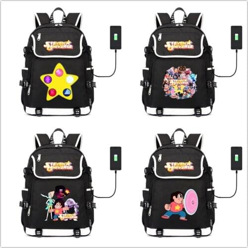 Steven Universe Crystal Gems canvas School Bag Backpack USB charge shoulder bag Laptop bag travel bag rucksack for teenagers