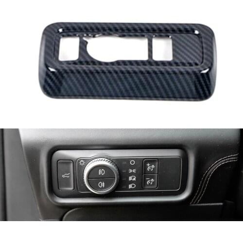 Chrome Carbon Look For Ford Explorer 2020 2021 Headlamp Light Adjustment Switch Control Cover Frame Trim Car Accessories