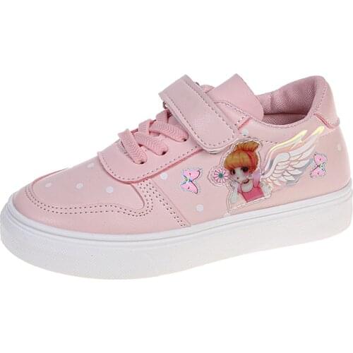 JINJIN - KD11-Kids Sneakers Boys Shoes Girls Trainers Children Leather Shoes White Black School Shoes Pink Casual Shoe Flexible