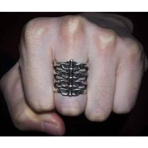 Personality Vintage Skull Skeleton Rings for Men Women Adjustable Opening Finger Ring Motorcycle Party Gothic Punk Ring Jewelry