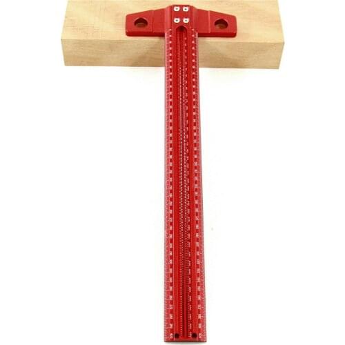 Luxury Aluminum Alloy Hole Ruler 1mm High Precision Line Scribing Ruler Woodworking T-shaped Crossed Line Marking Gauge