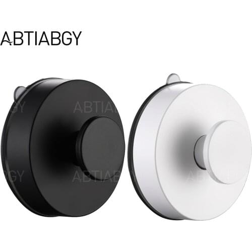 2pcs Strong Suction Cup Hook Reusable Wall Hooks Waterproof Towel Hook Hanger for Bathroom Kitchen Home Decoration Black White