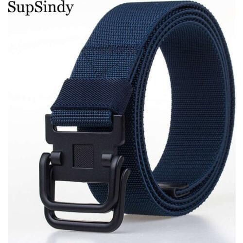 SupSindy Men&women fashion Nylon elastic belt luxury Alloy buckle canvas belt military army tactical belts for jeans Male strap