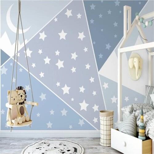 Milofi custom 3D wallpaper mural simple geometric starry sky childrens room background wall living room bedroom decoration pain