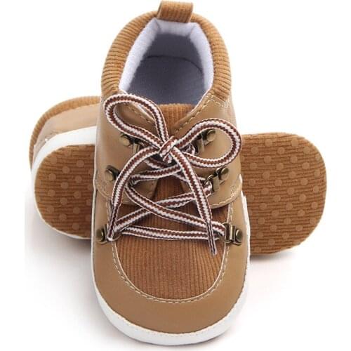 Non-slip Baby Shoes PU Suede Lacing Newborn Baby Boy Girl Shoes Casual Infant Toddler First Walkers Shoes Schoenen