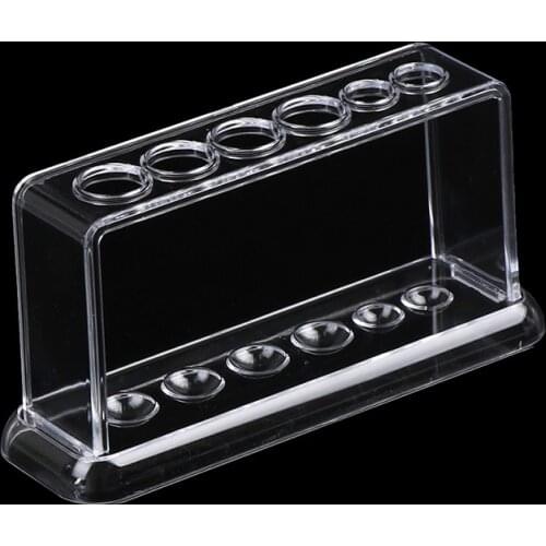 1PC Plastic Clear Test Tube Rack 6 Holes Stand Lab Test Tube Stand Shelf School Supply Lab Equipment 16.7*8*3cm