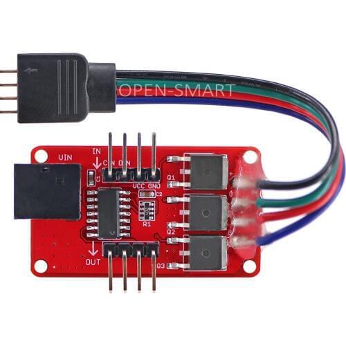 Full-Color RGB LED Strip Driver Module with DC Jack for Arduino LED Strip Cable Interface Easy to Connect 12V Power Supply