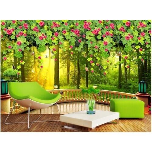 Custom photo 3d wallpaper Non-woven mural Green tree vines flowers beautiful wallpaper 3d wall murals wallpaper for living room