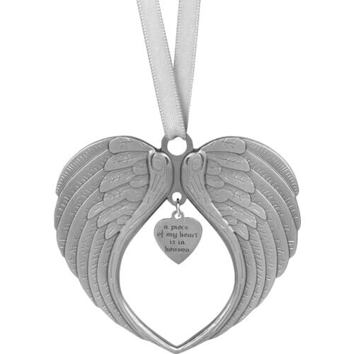 Christmas Angel Wing Ornament Stylish Pendant For Decoration A Piece Of My Heart Is In Heaven Christmas Memorial Decoration