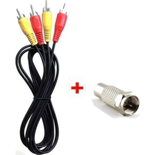Ruitroliker 10 sets of RCA Audio Video Cable with F Plug Female Adapter RF Video TV Connector for Atari 2600