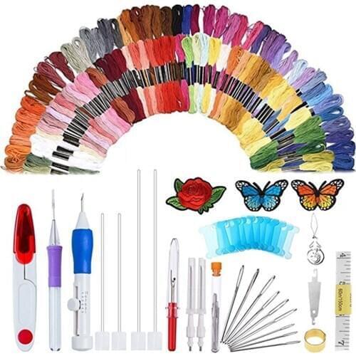 Russian DIY Magic Embroidery Stitching Punch Needle Tool Stitching Punch Pen With Case Sets DIY Craft Sewing Tool For Embroidery