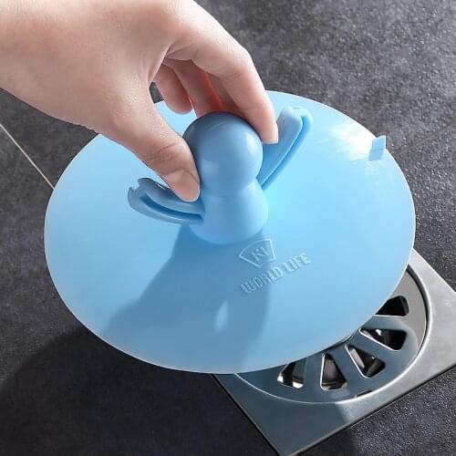 Large Diameter Cute Silicone Floor Drain Cover Sink Plug Sewer Bathroom Toilet Deodorant Anti-Clogging Kitchen Accessory