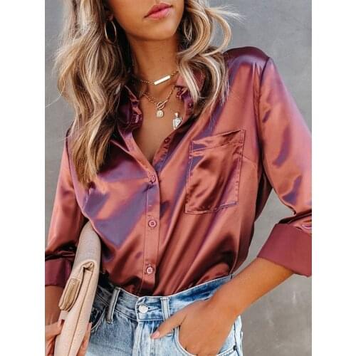 SKOONHEID Womens Satin Shirts