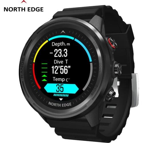 NORTH EDGE Mens Smart Watch Smartwatch GPS Men Altitude Barometer Compass Waterproof Dive 50M Full Touch Fitness Outdoor Watche