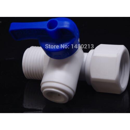 Tee 1/2" Male BSP-1/4" OD-1/2" Female BSP Tap Shut Off Ball Valve Connection Aquarium RO Water Filter Reverse Osmosis System