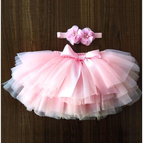 Baby Girls Tulle Tutu Bloomers Infant Newborn Diapers Cover 2pcs Short Skirts+Headband Set Girls Skirts Rainbow Skirt
