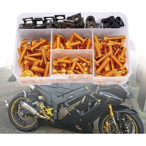 Universal Motorcycle Fairing Screw Spring Bolts Kit Body Fastener Clips For Honda CBR 1000 RR Goldwing gl1500 transalp XLT600
