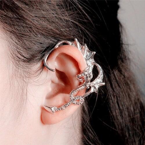 Hyperbole Dragon shape Woman Earrings Creative Fashion Earclip Girls Punk Stud Earring Ear Jewelry Gift Earpinin For Party