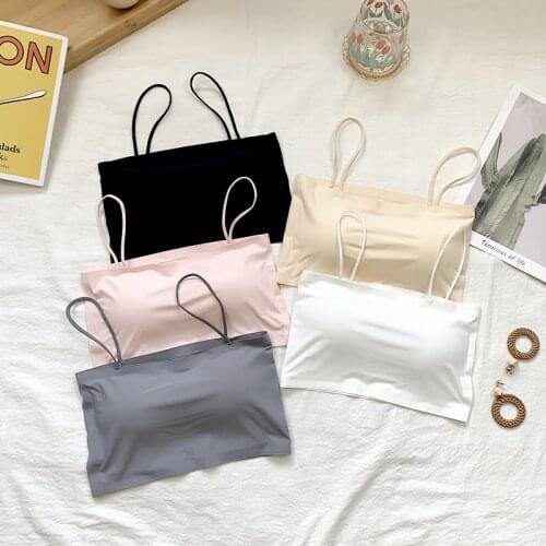 Heliar Women Sexy Crop Tops Bra Tube Top Female Streetwear Sleeveless Seamless Sports Bra Crop Camis Top Tee Bandeau Top Basic T