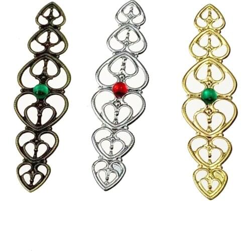 20 pieces/lot 55mm Hollow out Love Heart metal Filigree Flower Wrap Connector Jewelry DIY Components