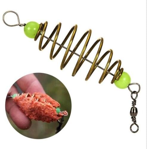 5Pcs/Set Fishing Bait Spring Lure Inline Hanging Tackle Stainless Steel Feeder Fishing Feeders Carp Fishing Tackle Swim Feeders