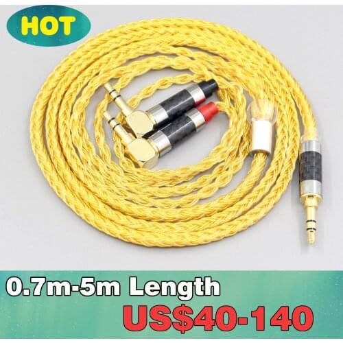 6.5mm XLR 4.4mm 16 Core OCC Gold Plated Braided Earphone Headphone Cable For Verum 1 One Earphone L Shape 3.5mm Pin LN007671