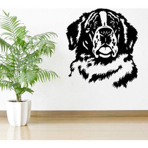 Free Shipping ST BERNARD DOG 2016 New Hot Dog Wall Decals 3D Vinyl Wall Sticker Home Decor Interior Wall Art Mural Design Y-128