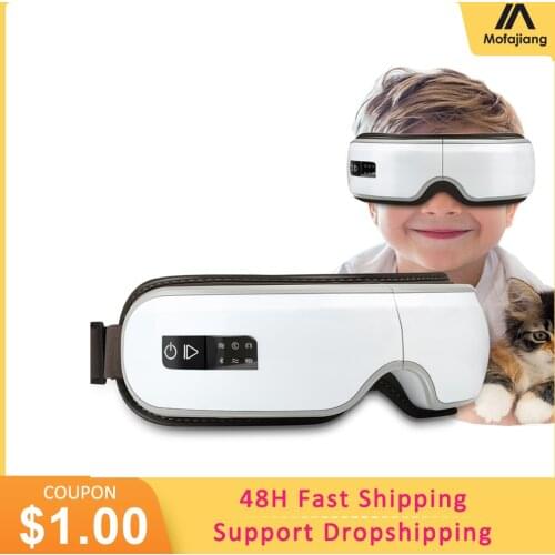 Bluetooth-campatible Electric Eye Massager Music Smart Glasses Compression Massage Pressotherapy Child Air Pressure Hot Compress