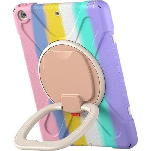 For iPad 10.2 2019/2020 Case, Shockproof Silicone Rugged Case,with Handle Grip, Kickstand