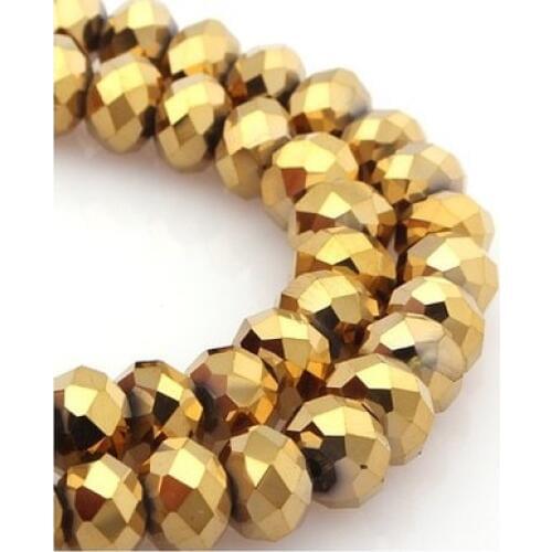 STENYA Tiny 2mm Gold Color Crystal Czech Beads Rondelle Tassel Jewelry Findings Spacer Earrings Bracelet Necklace Accessories
