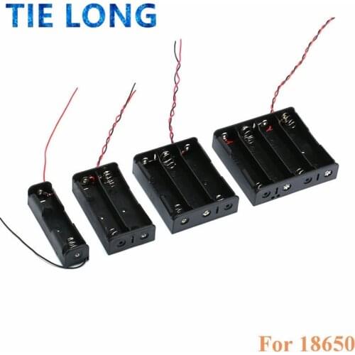 Hot Sell1X 2X 3X 4X 18650 Battery Holder Storage Box Case 1 2 3 4 Slot Battery Container With Wire Lead For Arduino DIY KIT
