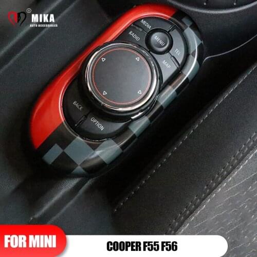 For Mini Cooper F55 F56 ABS Center Console Multimedia Button Gear Panel Housing Cover Shell Stickers Car Accessories Styling