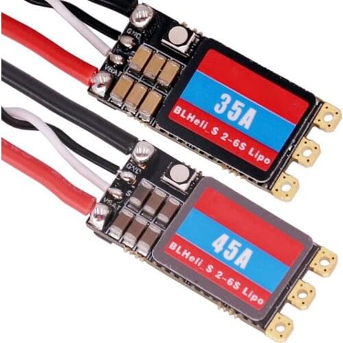 35A/45A Brushless Motor Electronic Speed Controller BLHeli_S 2-6S LIPO Racing ESC with LED Light for RC Drone Quadcopter