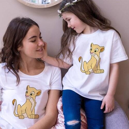 Baby Girl Clothes Vartoon Lion King Simba Print Family Clothing Sets Fashion Couple T shirt Summer Brothers Short-Sleeved Tshirt