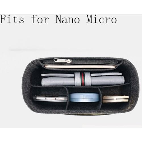 Good Material for NANO Insert Bag Organizer Micro Makeup Handbag Organizer Travel Inner Purse Portable Cosmetic Inside Bags