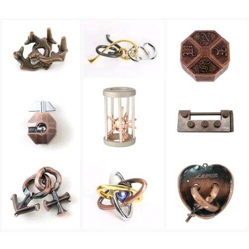 Classic Metal IQ Teaser Cast Puzzles Game Brain IQ Toys for Adults Children Kids Enlighten Toys fish lock