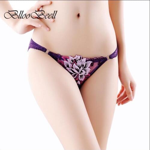 BllooBeell Lace Womens Panties Sexy Underwear Hollow Out Briefs for Women Low Rise Female Embroidery Lingerie Girl Underpants